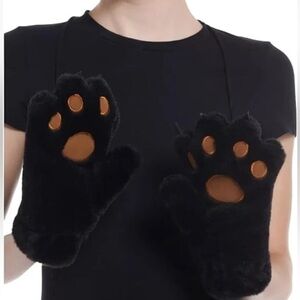 New Hot Topic Plush Bear Gloves - Adult One Size Fits Most